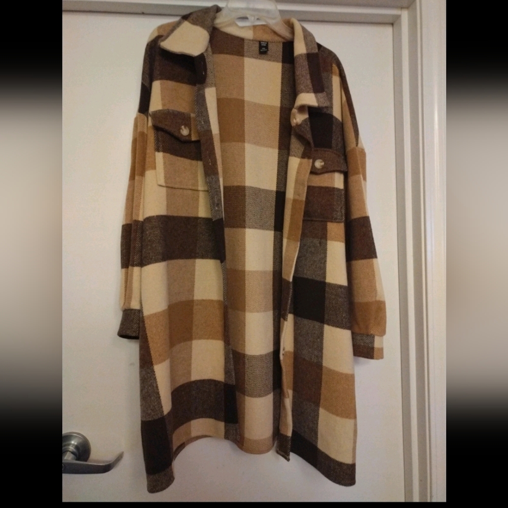 Multicolored Plaid Coat